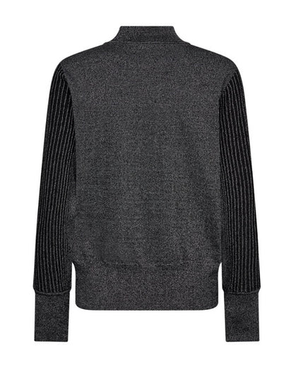 glimtrende strik Freequent FQBISOLO-PULLOVER Black w. Silver