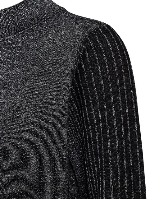 glimtrende strik Freequent FQBISOLO-PULLOVER Black w. Silver