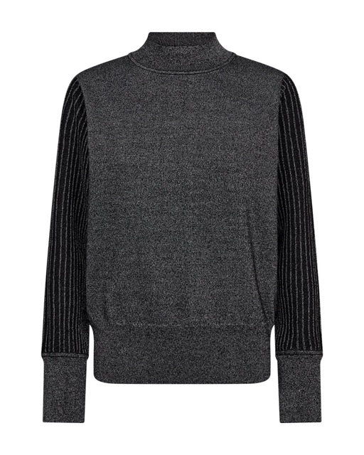 glimtrende strik Freequent FQBISOLO-PULLOVER Black w. Silver