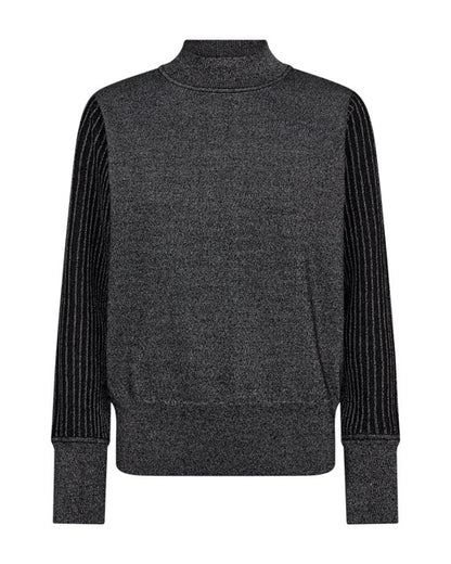 glimtrende strik Freequent FQBISOLO-PULLOVER Black w. Silver