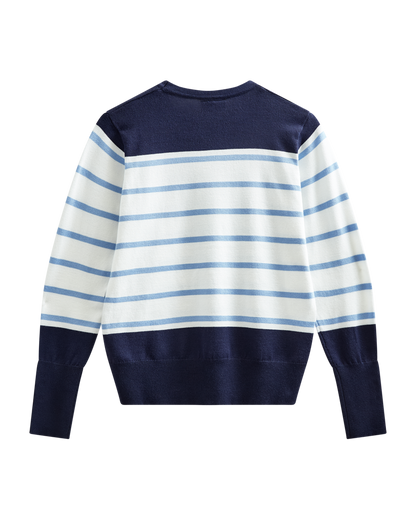 FQKATIE-PULLOVER - Navy Blazer m. Stern Off-white