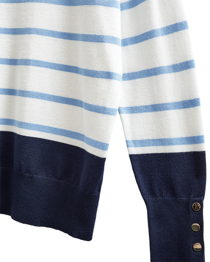 FQKATIE-PULLOVER - Navy Blazer m. Stern Off-white