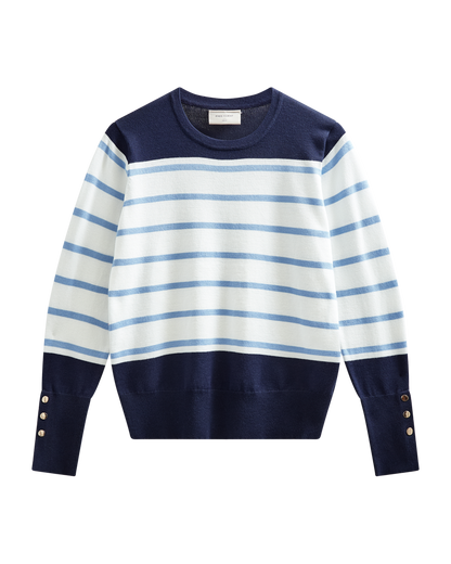 FQKATIE-PULLOVER - Navy Blazer m. Stern Off-white