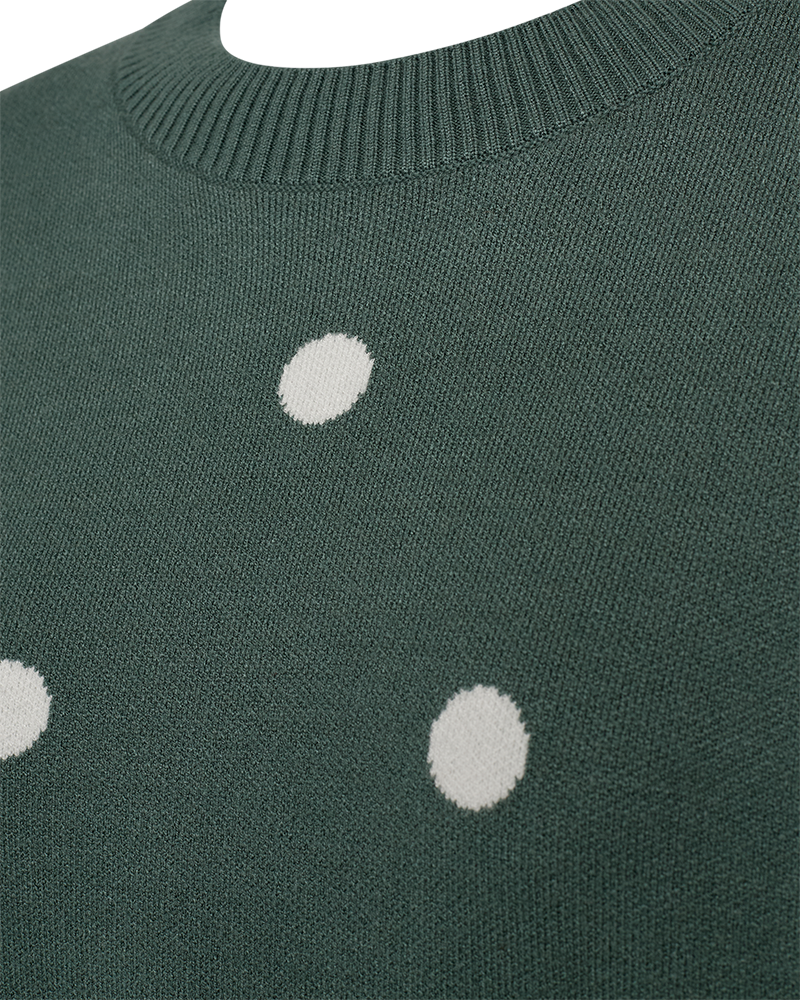 FQFLOW-PULLOVER - Dark Forest m. Star Off-White