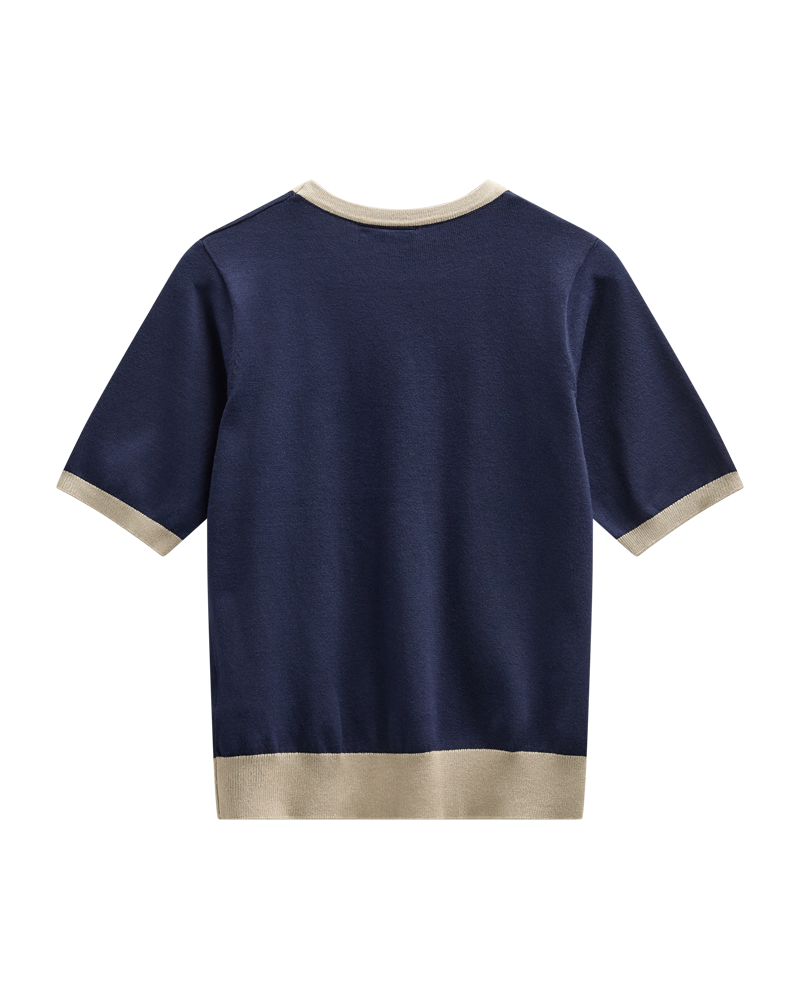 FQKATIE-PULLOVER - NAVY BLAZER MIT SILBERNEM NERZ