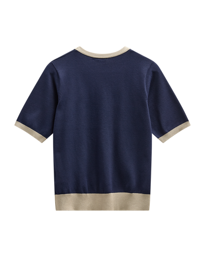 FQKATIE-PULLOVER - NAVY BLAZER MIT SILBERNEM NERZ