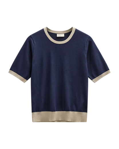 FQKATIE-PULLOVER - NAVY BLAZER MIT SILBERNEM NERZ