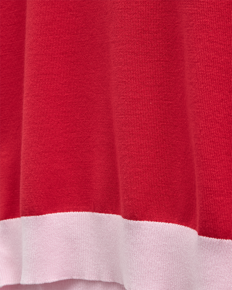 FQKATIE-PULLOVER - TRUE RED W. SWEET LILAC