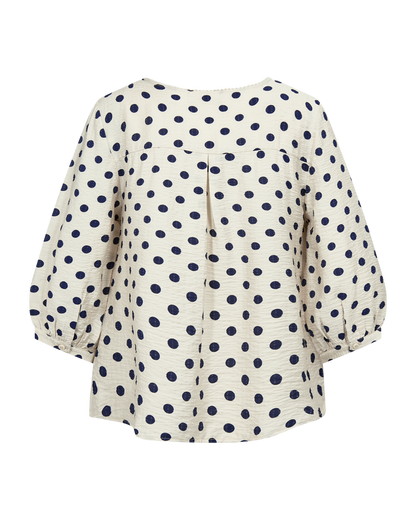 FQALMA-BLOUSE - MOONBEAM W. NAVY BLAZER