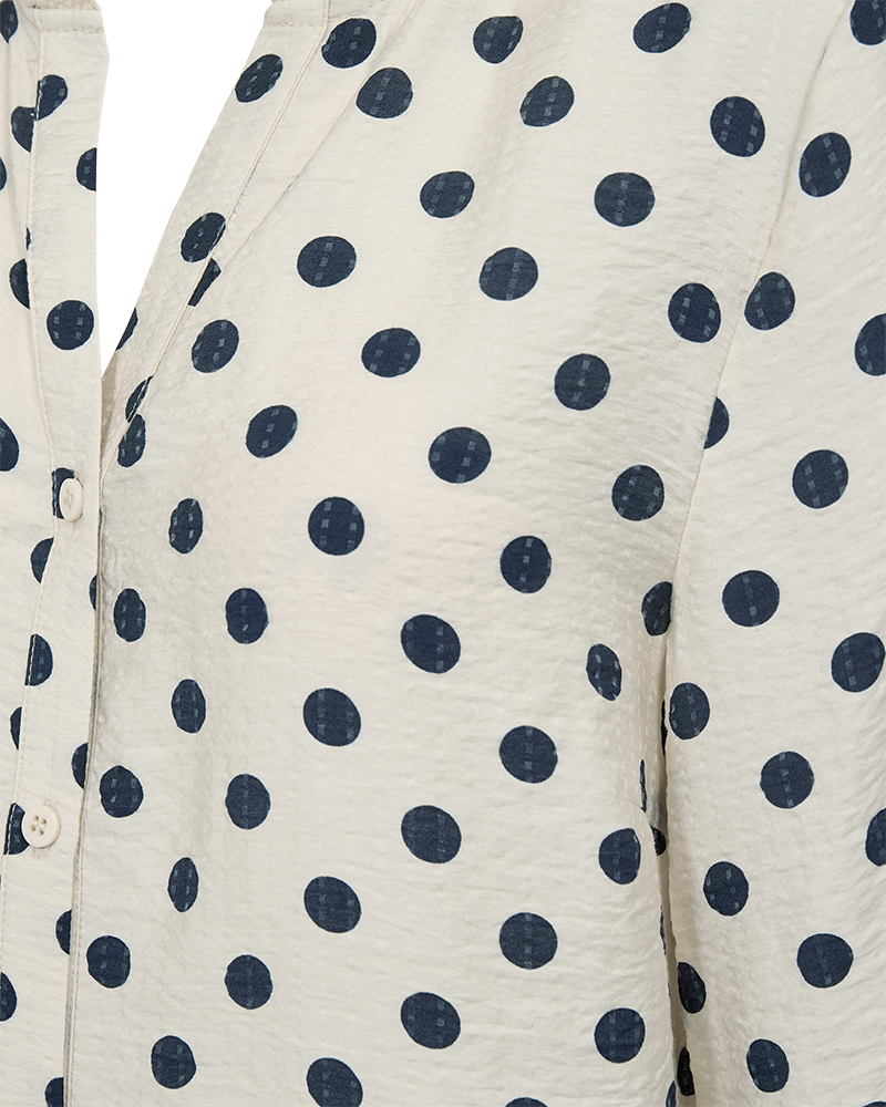 FQALMA-BLOUSE - MOONBEAM W. NAVY BLAZER