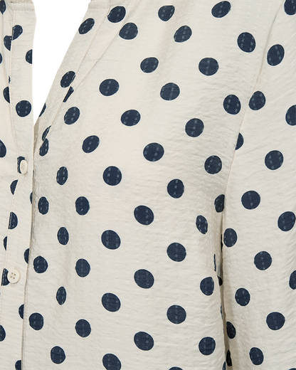 FQALMA-BLOUSE - MOONBEAM W. NAVY BLAZER