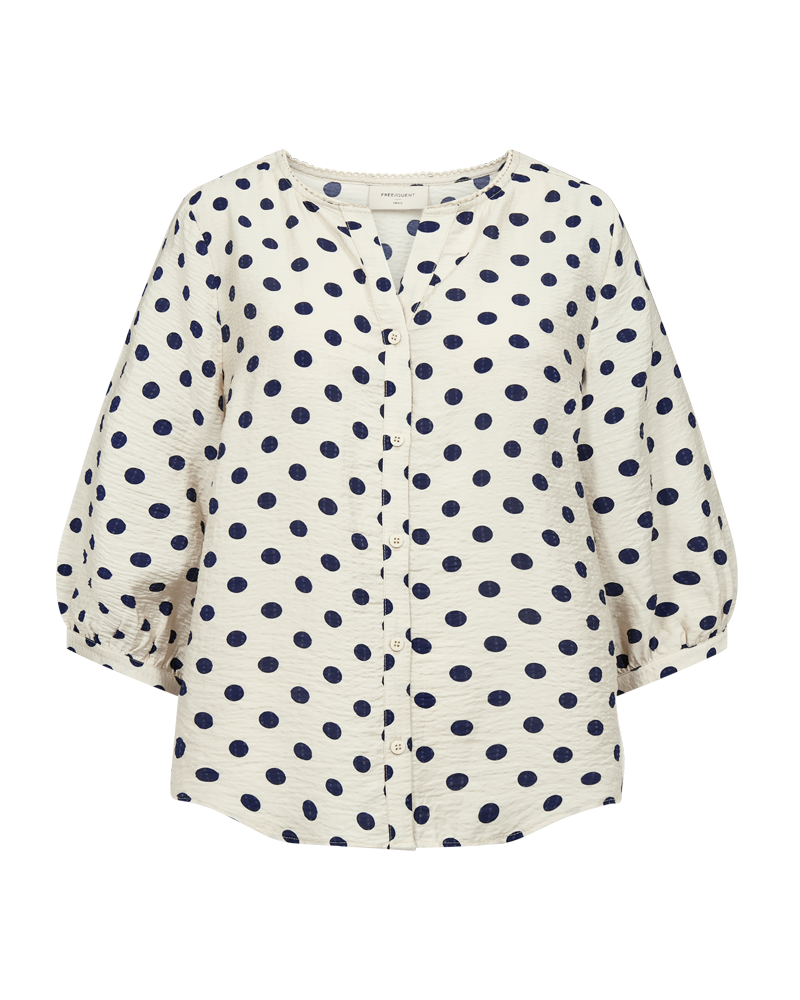 FQALMA-BLOUSE - MOONBEAM W. NAVY BLAZER
