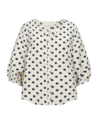 FQALMA-BLOUSE - MOONBEAM W. NAVY BLAZER