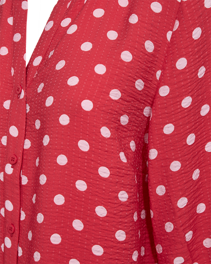 FQALMA-BLOUSE - TRUE RED W. SWEET LILAC