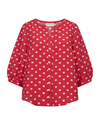 FQALMA-BLOUSE - TRUE RED W. SWEET LILAC