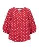 FQALMA-BLOUSE - TRUE RED W. SWEET LILAC