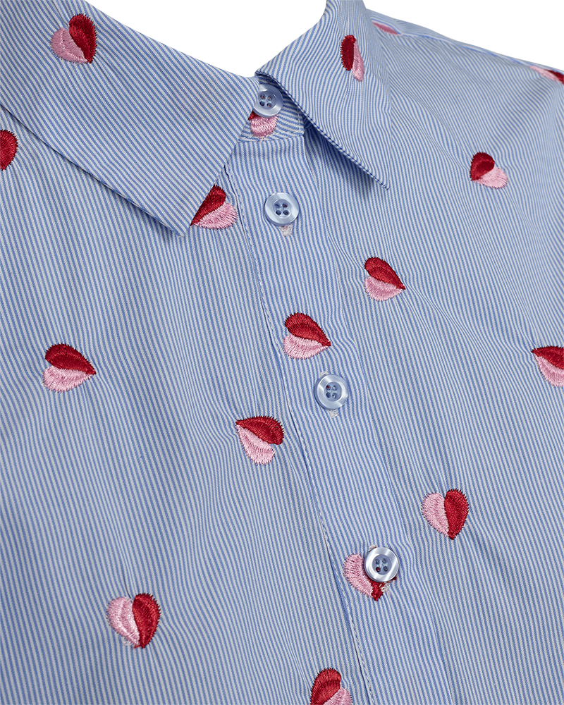 FQROSAN-SHIRT - BLUE BELL W. SWEET LILAC