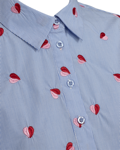 FQROSAN-SHIRT - BLUE BELL W. SWEET LILAC