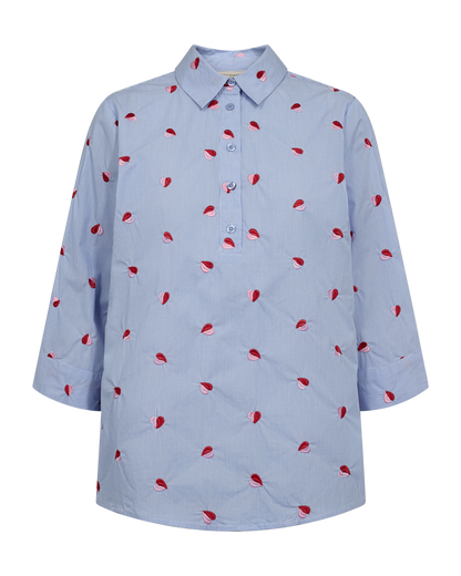 FQROSAN-SHIRT - BLUE BELL W. SWEET LILAC