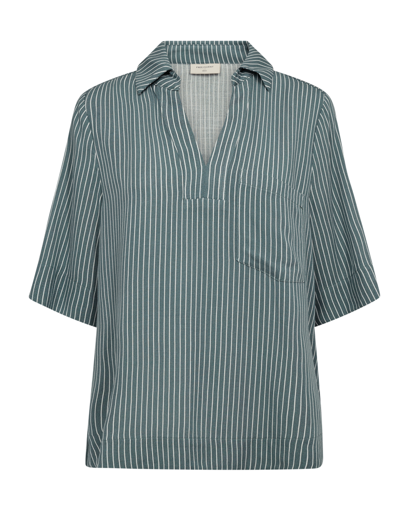 FQSAVA-BLOUSE - DARK FOREST W. STAR OFF-WHITE