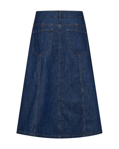 baglommer på blå denimnederdel mellemlang Freequent FQLISEA-SKIRT Medium Blue Denim