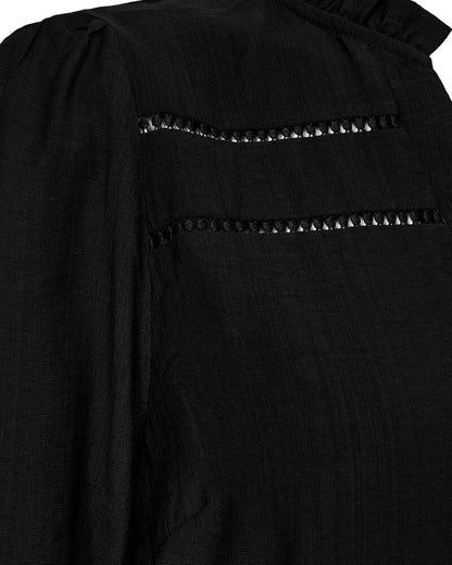 detaljer på sort bluse Freequent FQANTINA-BLOUSE Black
