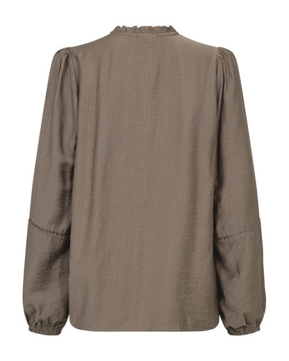 ryggen af brun bluse Freequent FQANTINA-BLOUSE Morel