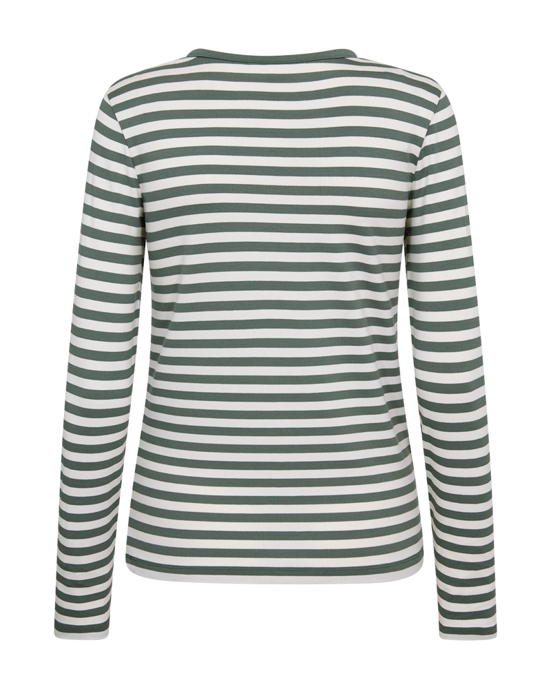 Freequent FQLIANA-TEE Bluse | Dark Forest mit Stern Off-White