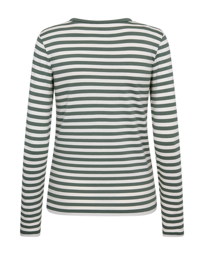 Freequent FQLIANA-TEE Bluse | Dark Forest mit Stern Off-White