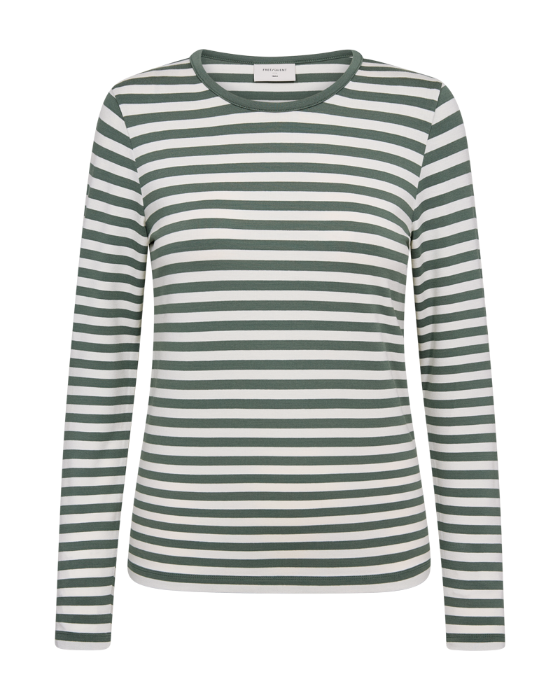 Freequent FQLIANA-TEE Bluse | Dark Forest mit Stern Off-White