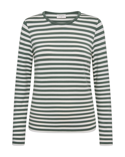 Freequent FQLIANA-TEE Bluse | Dark Forest mit Stern Off-White