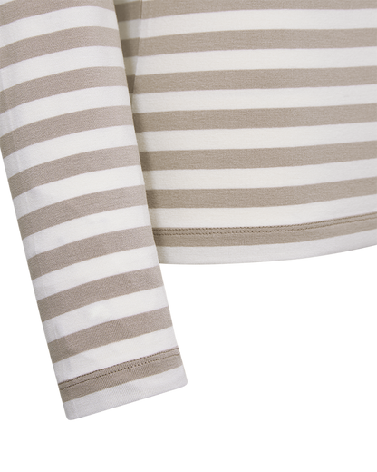 Freequent FQLIANA-TEE Bluse | Simply Taupe m. Stern Off-White