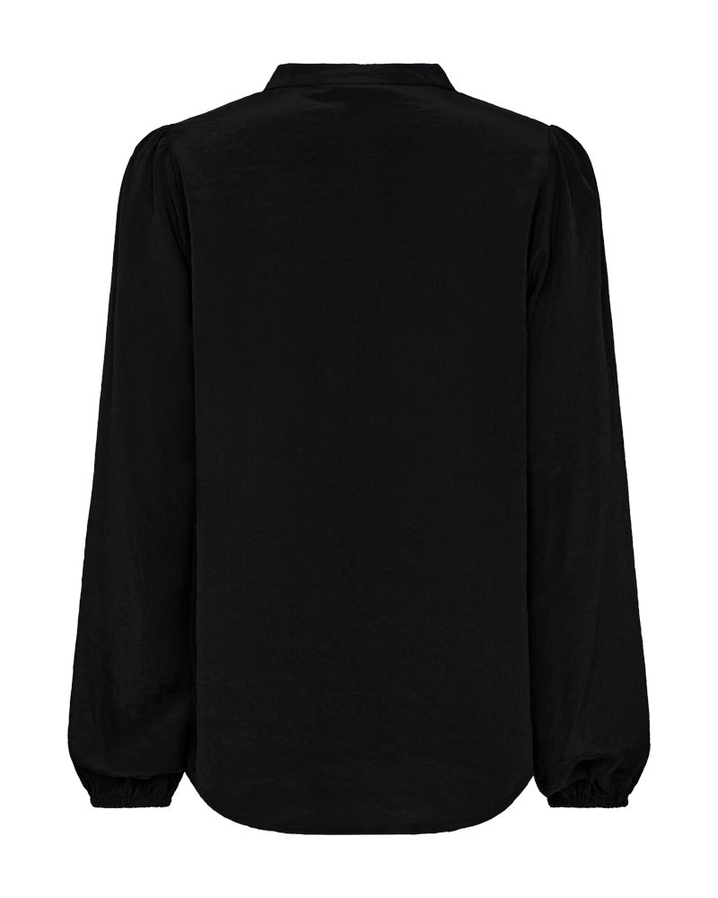 sort bluse med v-hals. Freequent Black FQTESSY-BLOUSE