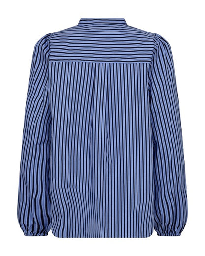 stribet blå bluse Freequent FQJOLIE-BLOUSE Wedgewood w. Salute