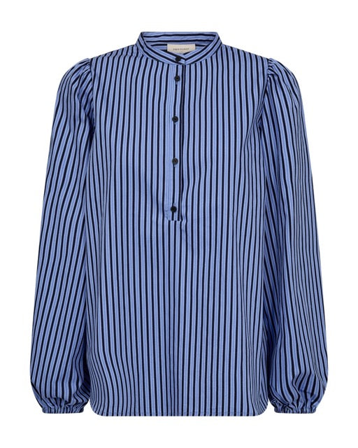 stribet blå bluse Freequent FQJOLIE-BLOUSE Wedgewood w. Salute