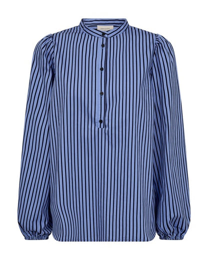 stribet blå bluse Freequent FQJOLIE-BLOUSE Wedgewood w. Salute