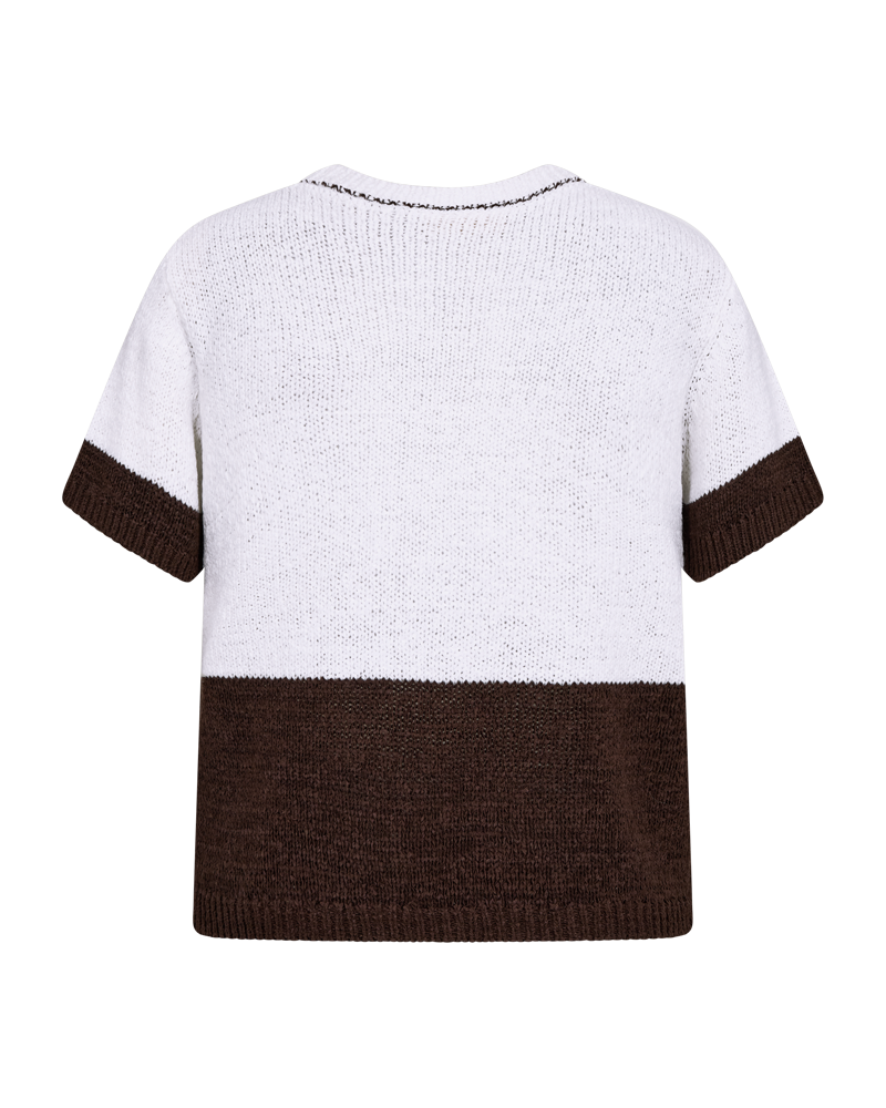 Freequent - FQESTAPPER-PULLOVER - Brilliant White w. Coffee Bean