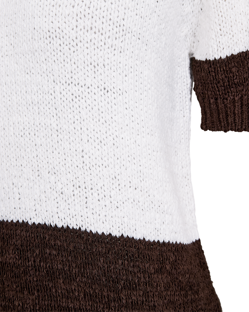 Freequent - FQESTAPPER-PULLOVER - Brilliant White w. Coffee Bean