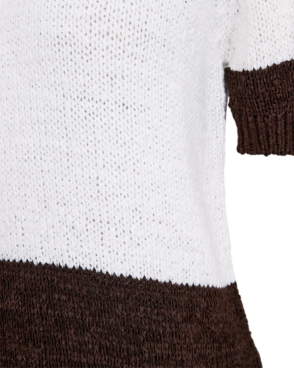 Freequent - FQESTAPPER-PULLOVER - Brilliant White w. Coffee Bean