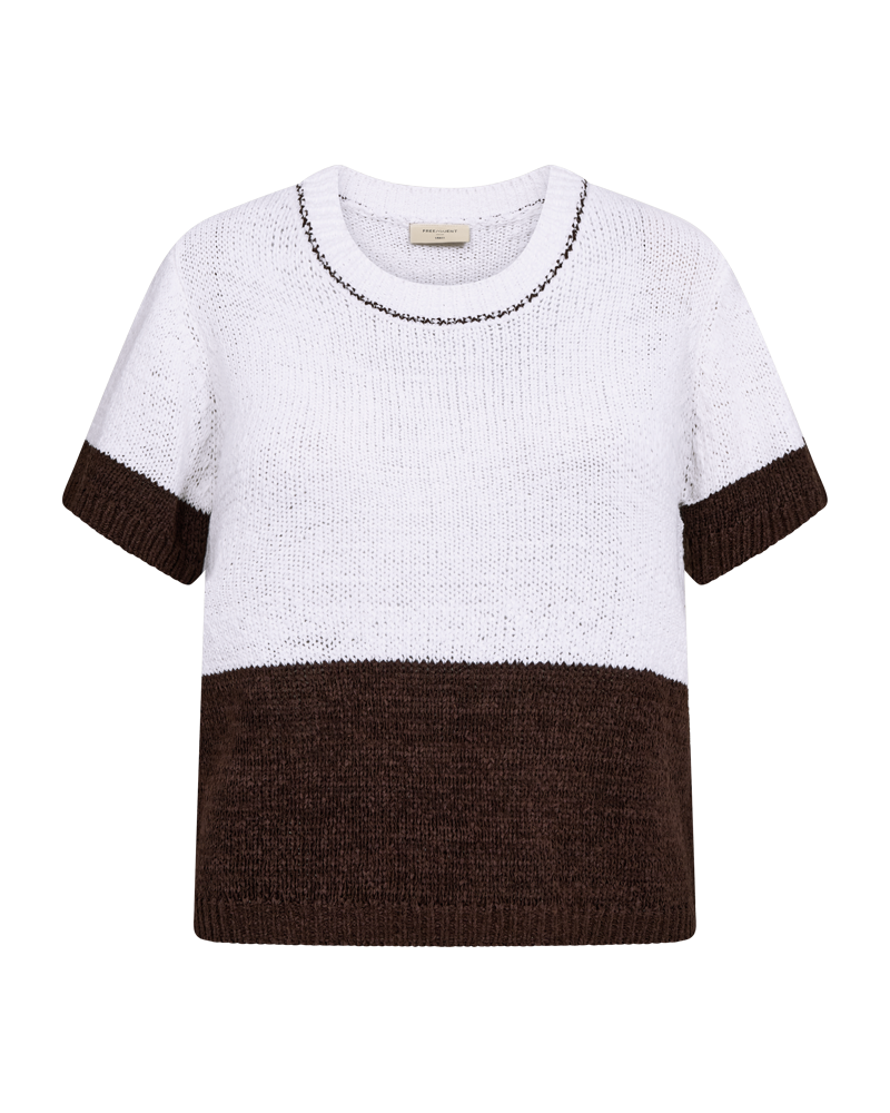 Freequent - FQESTAPPER-PULLOVER - Brilliant White w. Coffee Bean