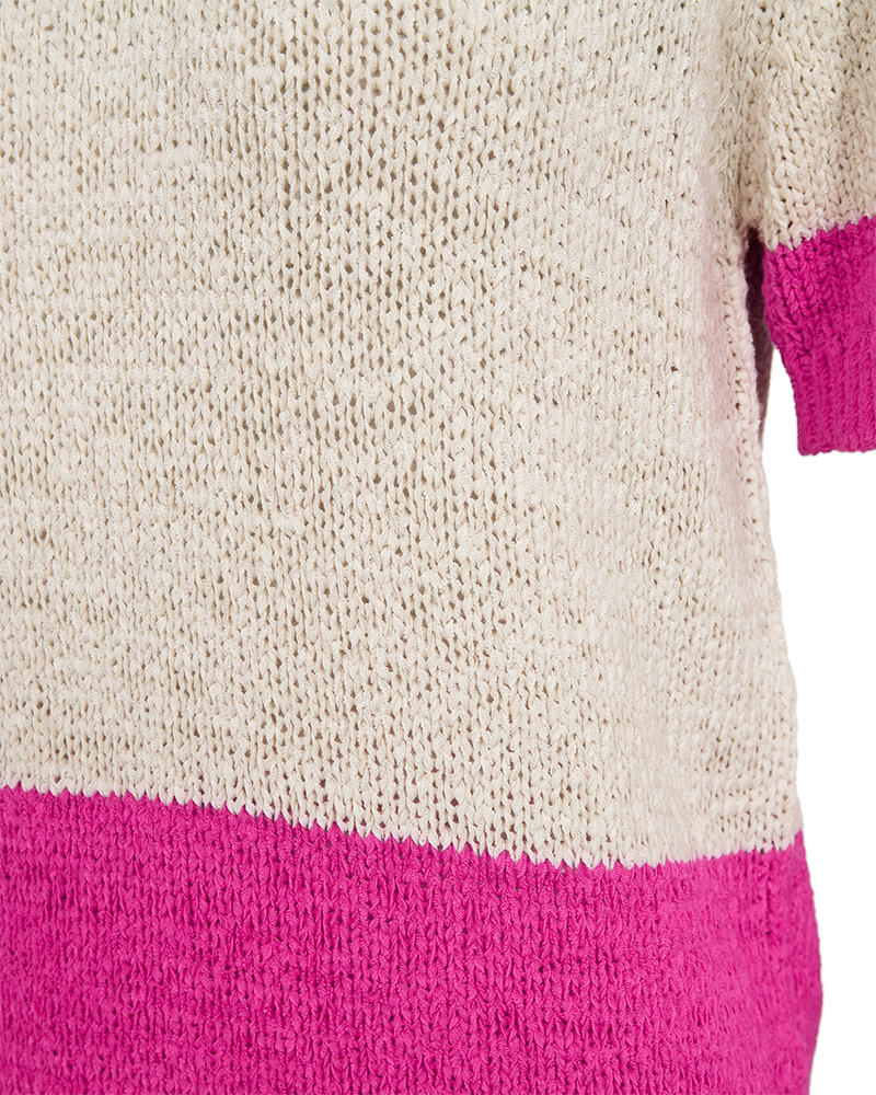 Freequent - FQESTAPPER-PULLOVER - Moonbeam w. Fuchsia Purple