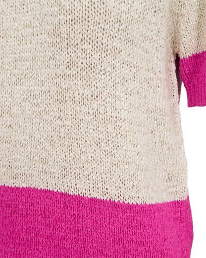 Freequent - FQESTAPPER-PULLOVER - Moonbeam w. Fuchsia Purple
