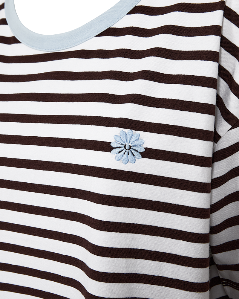 Freequent - FQFENJAL-TEE - Brilliant White w. Coffee Bean