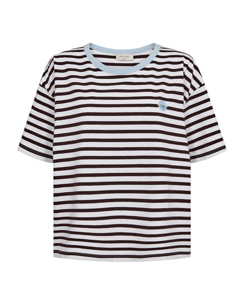 Freequent - FQFENJAL-TEE - Brilliant White w. Coffee Bean