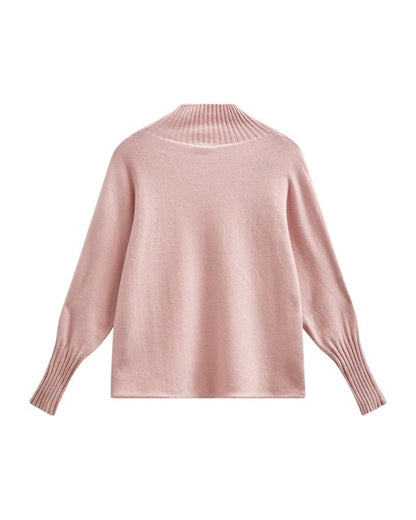 striktrøje med høj krave. Freequent FQVISIT-PULLOVER Pale Mauve