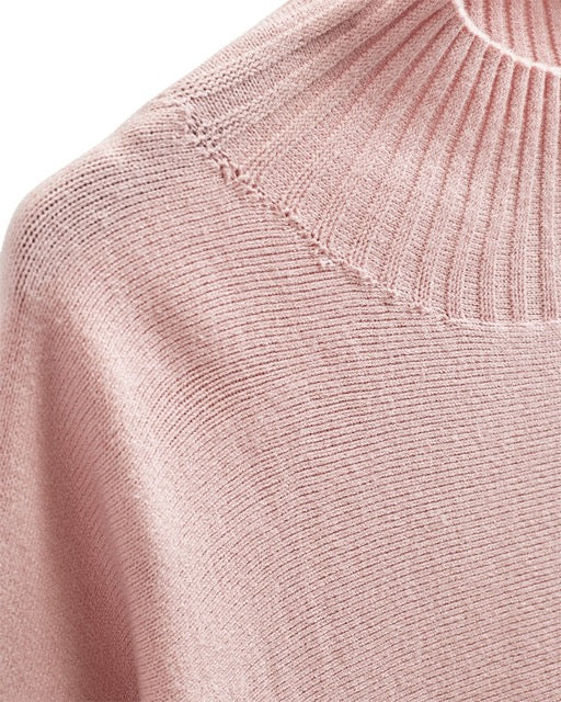 striktrøje med høj krave. Freequent FQVISIT-PULLOVER Pale Mauve