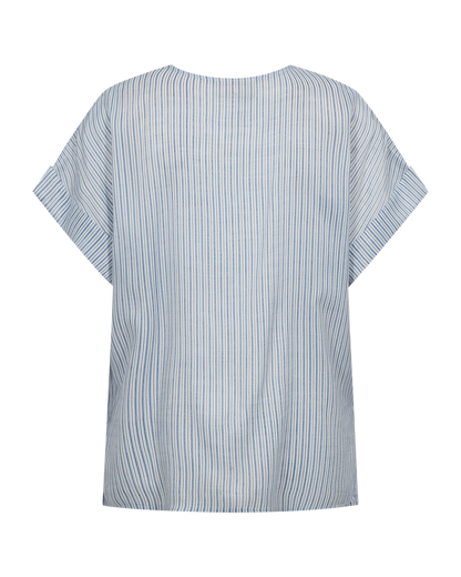 FQESOLIVA-BLOUSE - CHAMBRAY BLUE W STAR OFF-WHITE