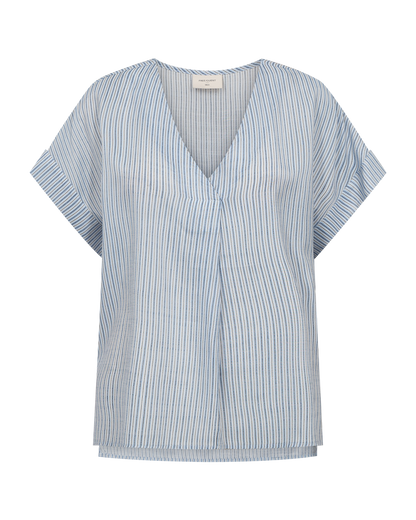 FQESOLIVA-BLOUSE - CHAMBRAY BLUE W STAR OFF-WHITE