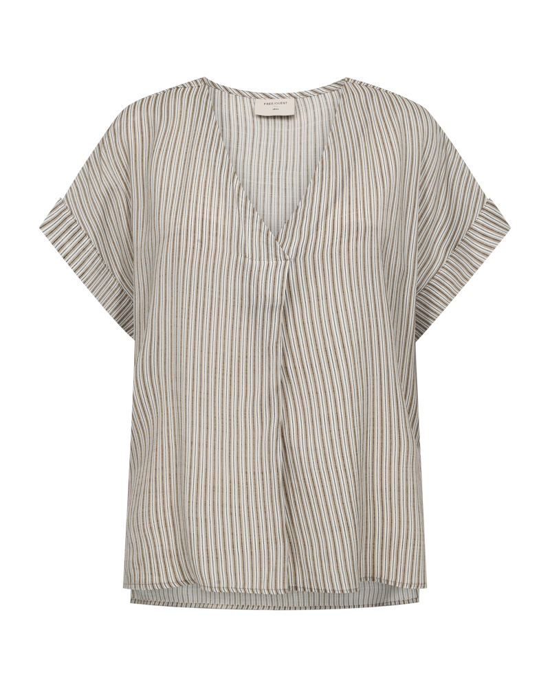 FQESOLIVA-BLOUSE - SILVER MINK W. STAR OFF-WHITE