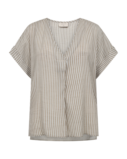 FQESOLIVA-BLOUSE - SILVER MINK W. STAR OFF-WHITE
